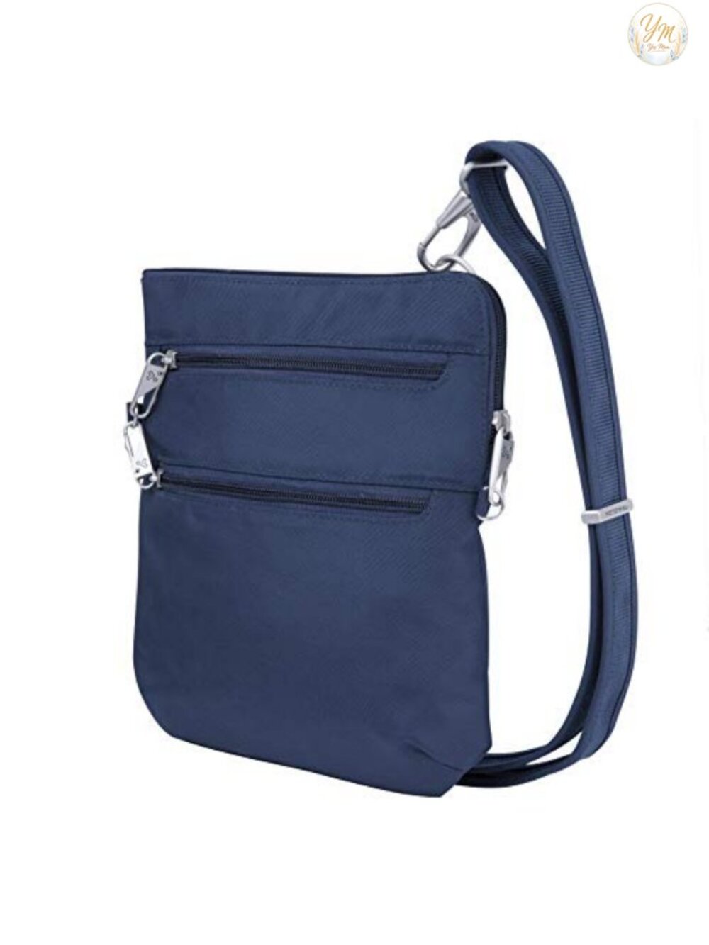 Anti-Theft RFID Blocking Slim Double Zip Crossbody Bag